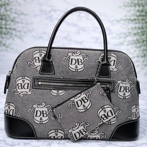 Dooney & Bourke Black and Gray Handbag with Pouch